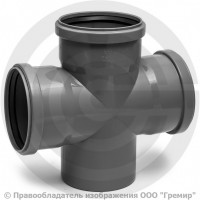 Крестовина PP-H одноплоскостная серая Дн 75-75-75 67гр б/нап в/к Ostendorf HT HTDA