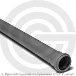 Труба PP-H канализационная серая Дн 50х1,5 безнапорная L=2м в/к RTP (РосТурПласт) Пиарком
