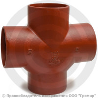 Крестовина чугунная безраструбная SML Ду 100-100-100 88гр Китай