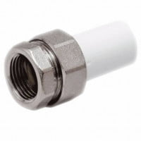 Муфта PP-R комбинированная разъемная белая наружная пайка/ВР Дн 50-1 1/2" RTP (РосТурПласт)