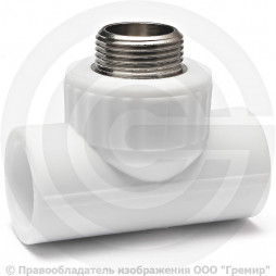 Тройник PP-R комбинированный белый НР (НАР) Дн 20-2 1/2" RTP (РосТурПласт)