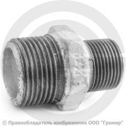 Ниппель переходной чугунный оцинкованный НР (НАР) Ду 25-15 (1"-1/2")