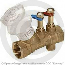 Клапан балансировочный ручной латунный муфтовый Ду-20 Ру-25 ВР (ВН) Kvs=5.5м3/ч без ниппелей R206B Giacomini