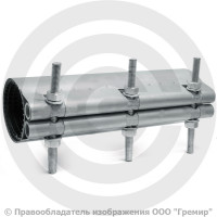 Хомут ремонтный односторонний нержавеющий Ду-65 L=200мм