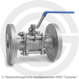 Кран нержавеющий AISI 316 (CF8M) трехсоставной фланцевый Ду-32 (1 1/4") Ру-16 NK-BF32/6