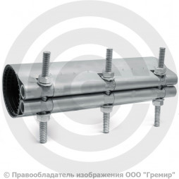 Хомут ремонтный односторонний нержавеющий Ду-80 L=300-330мм