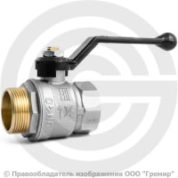 Кран латунный Ду-40 (1 1/2") Ру-25 ВР-НР (ВН-НАР) никель рычаг LD Pride 47.40.В-Н.Р.