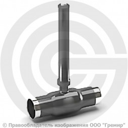 Кран стальной под приварку с удлиненным штоком Ду-80 Ру-25 L=1500мм полнопроходной LD КШ.Ц.П. 080.025.П/П