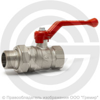 Кран латунный Ду-20 (3/4") Ру-40 ВР-"Американка" никель рычаг VALFEX 11Б27фт1М