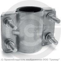 Хомут ремонтный двухсторонний оцинкованный Ду-50 (Дн 57-65) L=103мм ККАЗ