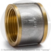 Муфта латунная ВР (ВН) Ду-20 (3/4") никель Aquasfera