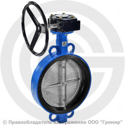 Затвор дисковый поворотный межфланцевый с редуктором Ду-150 Ру-16 EPDM с чугунным диском Китай