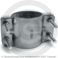 Хомут ремонтный двухсторонний оцинкованный Ду-80 (Дн 88,5-90) L=103мм ККАЗ