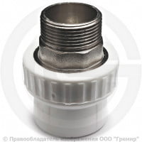 Муфта PP-R комбинированная под ключ белая НР (НАР) Дн 32-1" RTP (РосТурПласт)