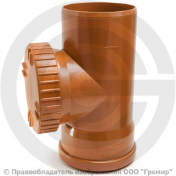 Ревизия НПВХ (ПВХ) с раструбом коричневая Дн 110 б/нап L=0,24м в/к Агригазполимер