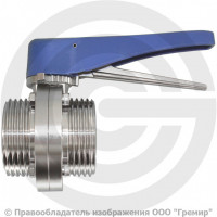 Затвор нержавеющий дисковый поворотный резьбовой Ду-65 (2 1/2") Ру-8 с нержавеющим диском NK-DZmpEPDM65/4