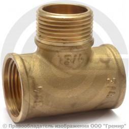 Тройник латунный ВР-НР-ВР (ВН-НАР-ВН) Ду 20-20-20 (3/4"-3/4"-3/4") LD