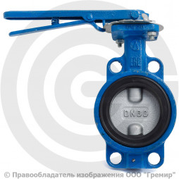 Затвор дисковый поворотный межфланцевый Ду-80 Ру-16 EPDM с чугунным диском ЛМЗ 32ч1р