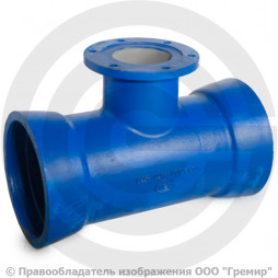 Тройник раструб-фланец ТРФ Ду 300-100 Тайтон ВЧШГ с ЦПП цинк+AL ГОСТ ISO 2531-2012