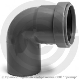 Отвод PP-H серый Дн 40 87гр б/нап в/к Ostendorf HT HTB