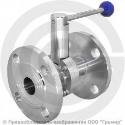 Затвор нержавеющий дисковый поворотный фланцевый Ду-32 (1 1/4") Ру-10 с нержавеющим диском NK-DZf32/4