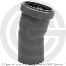 Отвод PP-H серый Дн 50 15гр б/нап в/к Ostendorf HT HTB