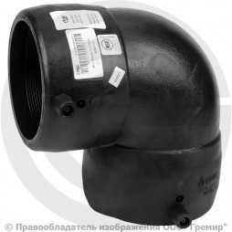 Отвод ПЭ100 электросварной Дн 75 90гр Ру-16 SDR11 Type D TEGA