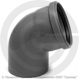 Отвод PP-H серый Дн 110 67гр б/нап в/к RTP (РосТурПласт) 2