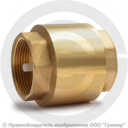 Клапан обратный осевой латунный Ду-50 (2") Ру-10 ВР (ВН) (Т<100°С) шток пластик Aquasfera 3001