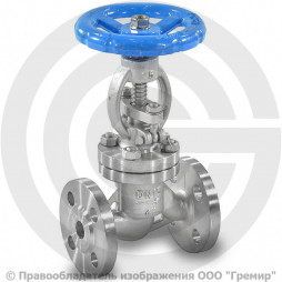 Клапан запорный нержавеющий фланцевый Ду-80 Ру-40 (Т<250°С) 15нж22нж Китай