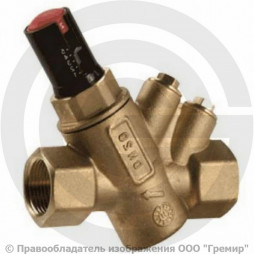 Клапан балансировочный автоматический латунный муфтовый Ду-32 Ру-25 ВР (ВН) Kvs=5.83м3/ч без ниппелей R206A Giacomini