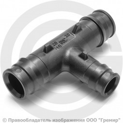 Тройник аксиальный PPSU переходной для PE-X труб Дн 16-20-16 РОС