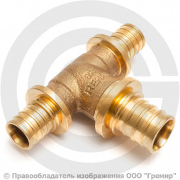 Тройник аксиальный бронзовый переходной для PE-X труб Дн 25-20-20 RAUTITAN PLATINUM RX Rehau