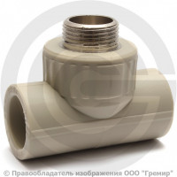 Тройник PP-R комбинированный серый НР (НАР) Дн 25-3/4" Pro Aqua