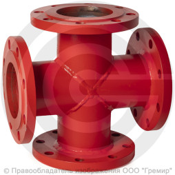 Крест фланцевый КФ стальной Ду 125-100 Ру-10 КЗСД