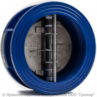 Клапан обратный двухстворчатый чугунный межфланцевый Ду-300 Ру-16 (Т<120°С) створки нерж Benarmo