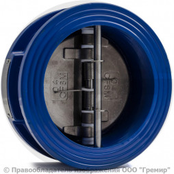 Клапан обратный двухстворчатый чугунный межфланцевый Ду-400 Ру-16 (Т<120°С) створки нерж Benarmo