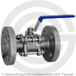 Кран нержавеющий AISI 316 (CF8M) трехсоставной фланцевый под привод Ду-150 Ру-16 полнопроходной Benarmo